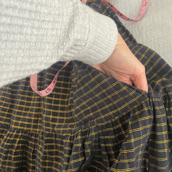 NWOT ULLA JOHNSON Midnight Navy Gold Dion Babydoll Dress 2 RARE - Picture 10 of 15